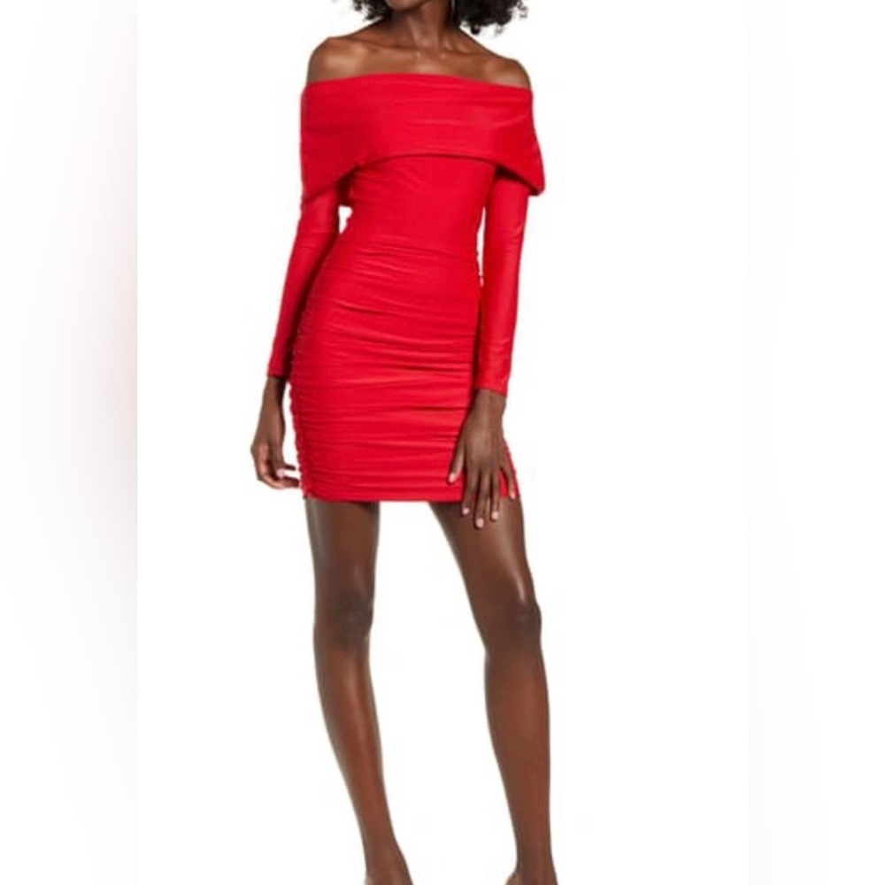 Tiger Mist Off The Shoulder Mini Dress